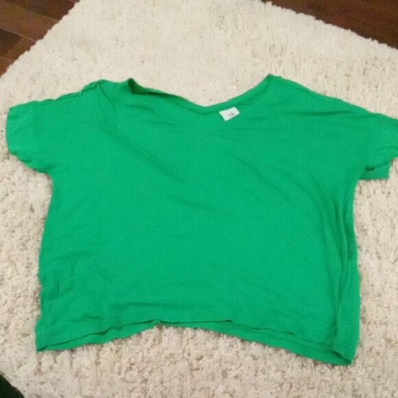 Cabi V Neck Jersey Knit Oversized Field Tee In Kelly Green Style 5927 Size XXS - Picture 4 of 5